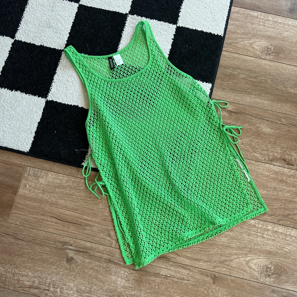 H&M Green Cropped Cut Out Tank Top
